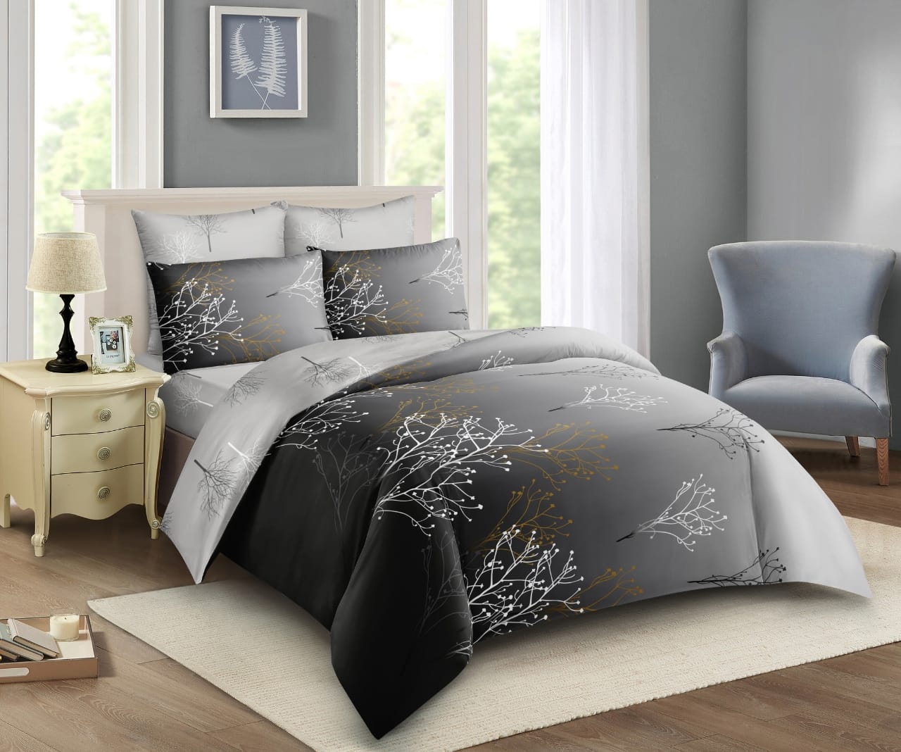 Complete 10-Piece Bedding Super Set with Removable Quilt (6x6)