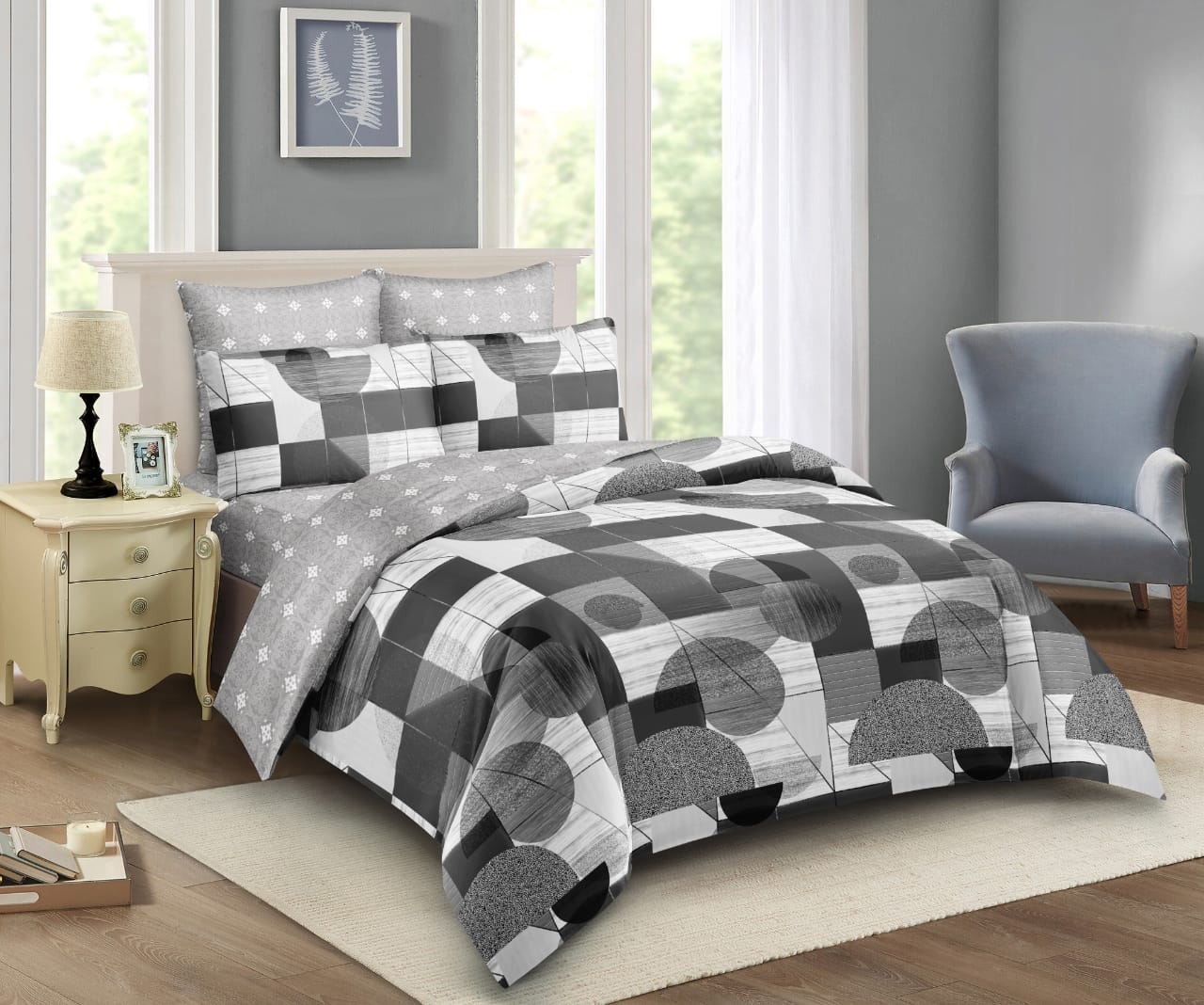 Complete 10-Piece Bedding Super Set with Removable Quilt (6x6)