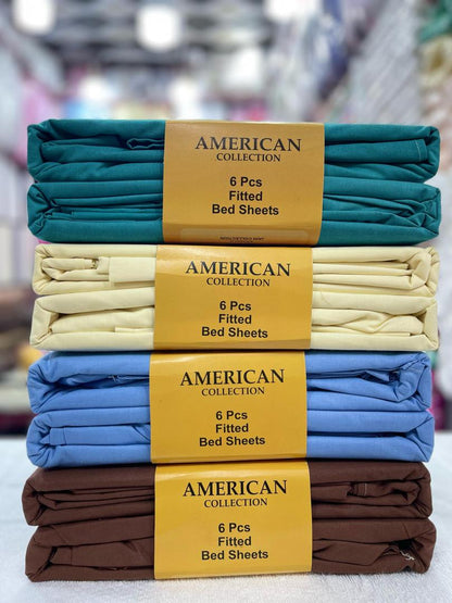 6x6 American Pure Cotton Bedsheet Set (6-Pcs)