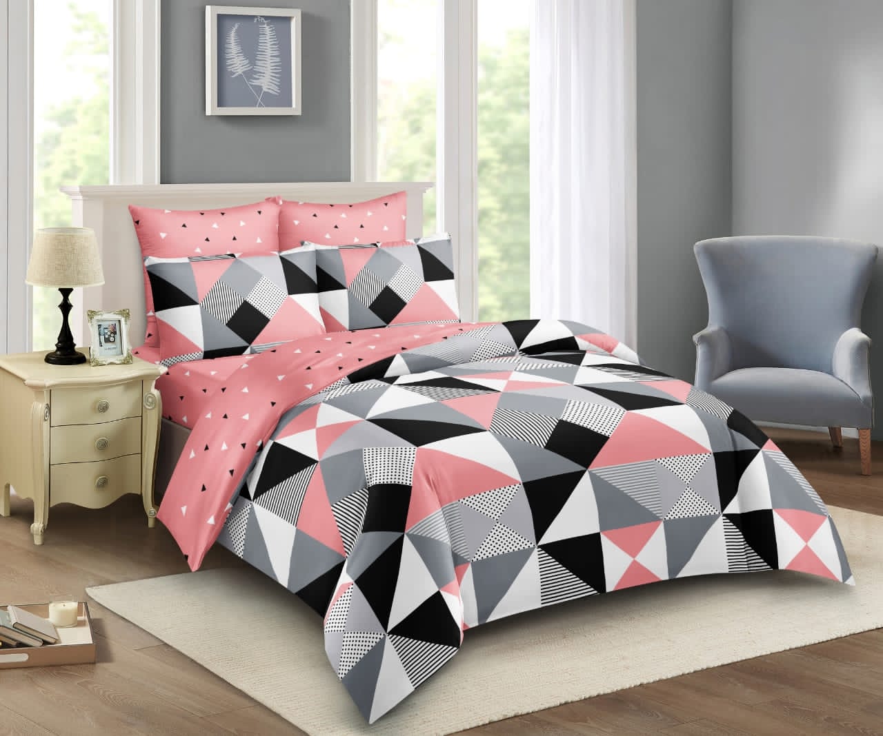 Complete 10-Piece Bedding Super Set with Removable Quilt (6x6)
