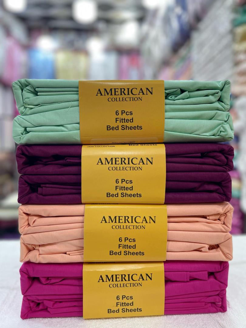 6x6 American Pure Cotton Bedsheet Set (6-Pcs)