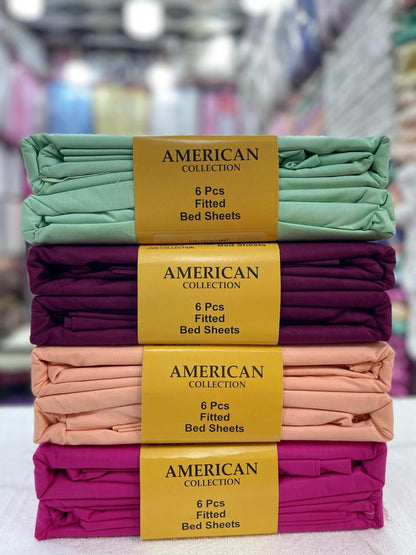 6x6 American Pure Cotton Bedsheet Set (6-Pcs)