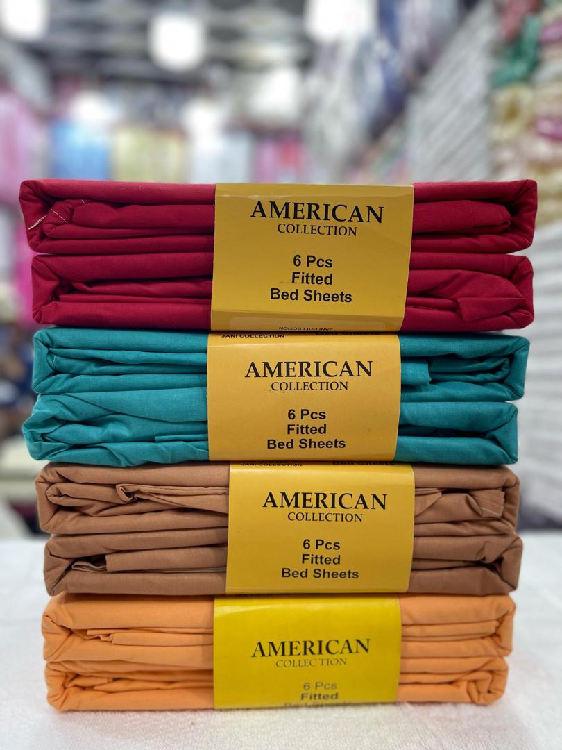 6x6 American Pure Cotton Bedsheet Set (6-Pcs)