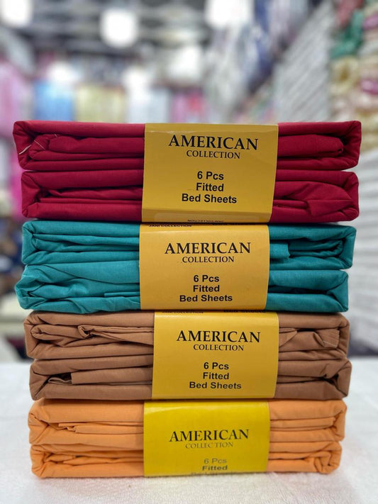 6x6 American Pure Cotton Bedsheet Set (6-Pcs)