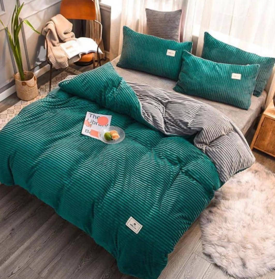 Double-Sided Coral Velvet Duvet Set (4pcs)