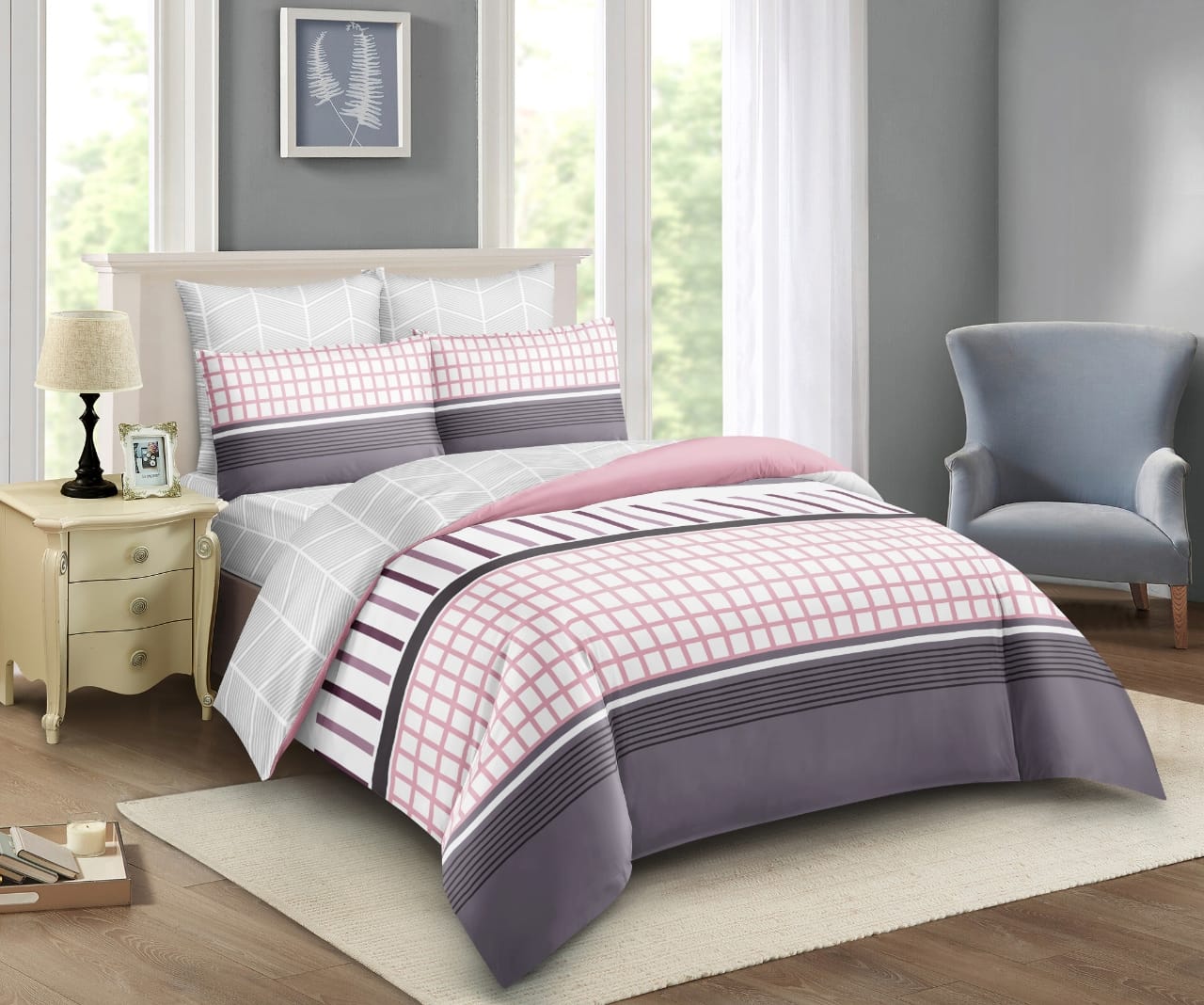 Complete 10-Piece Bedding Super Set with Removable Quilt (6x6)